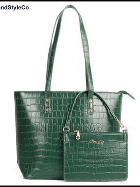 Women's Medium Tote Bag PU Leather Top Handle Zippered Handbag Purse